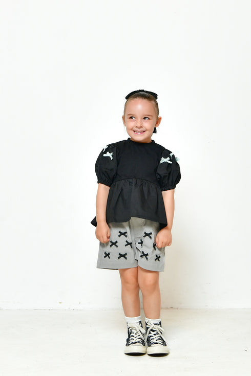 【NEWO・ネオ】リボンパフスリーブTシャツ|80cm~150cm|3125210