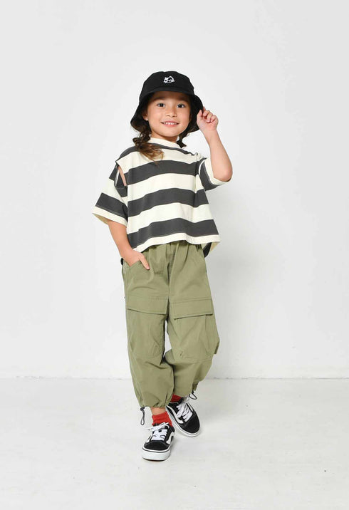 【130~150】 天竺ボーダーワイドラガーTシャツ ★2124116j★キッズサイズ 子供服