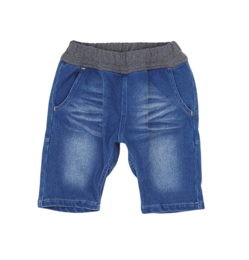 1123126m(S/M/L)【OFFICIAL TEAM】カットデニムサルエルハーフパンツ★