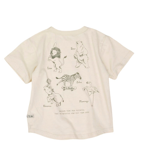 (130cm~150cm)【OFFICIAL TEAM】リサイクルコットンアニマルロゴTシャツ ★1123616j
