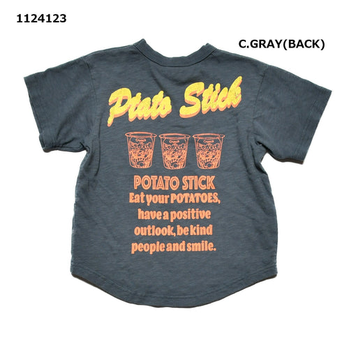 【S/M/L】スラブ天竺ポテトスナックロゴTシャツ★1124123m 大人サイズ 親子コーデ