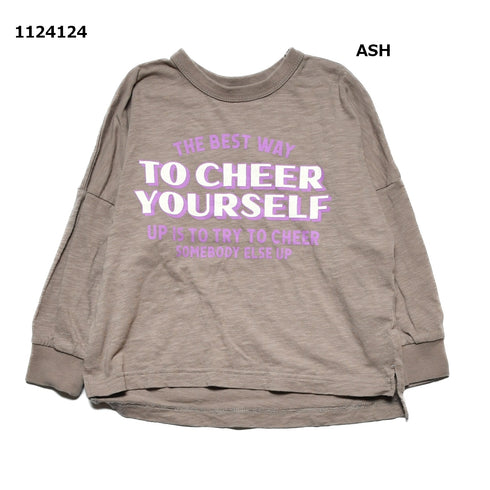 【S/M/L】スラブ天竺ロゴスリットTシャツ★1124124m 大人サイズ 親子コーデ