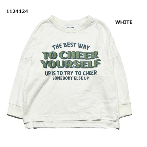 【130~150】スラブ天竺ロゴスリットTシャツ★1124124j子供服 キッズサイズ