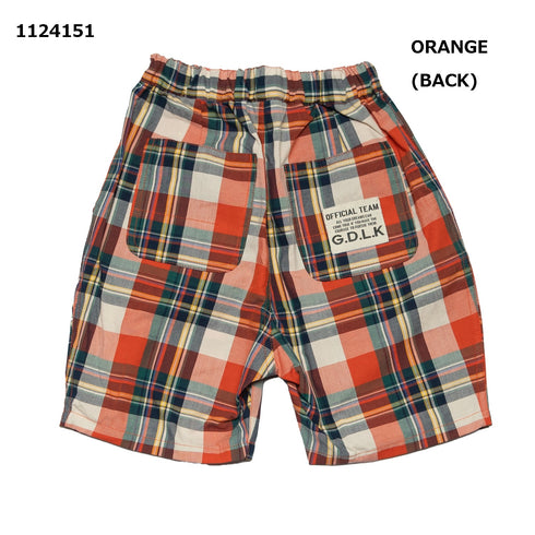 【90~120】チェック柄タックショーツ★1124151子供服 キッズサイズ