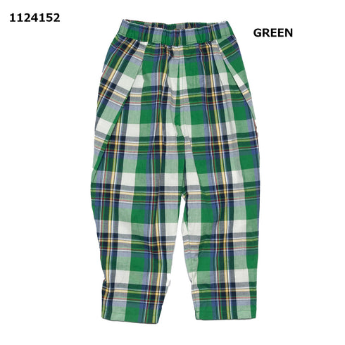 【S/M/L】チェック柄ワイドパンツ★1124152m 大人サイズ 親子コーデ