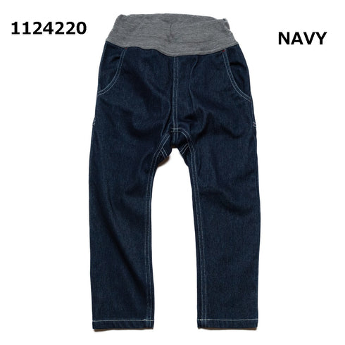 【S/M/L】カットデニムサルエルパンツ★1124220m 大人サイズ 親子コーデ