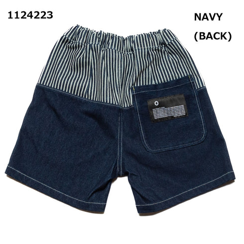 【130~150】カットデニムドッキングハーフパンツ★1124223j子供服 キッズサイズ