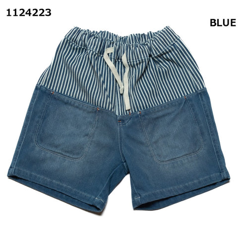 【90~120】カットデニムドッキングハーフパンツ★1124223子供服 キッズサイズ