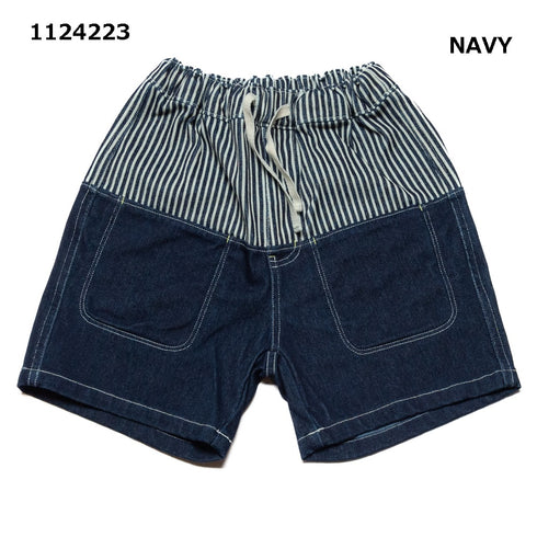 【130~150】カットデニムドッキングハーフパンツ★1124223j子供服 キッズサイズ