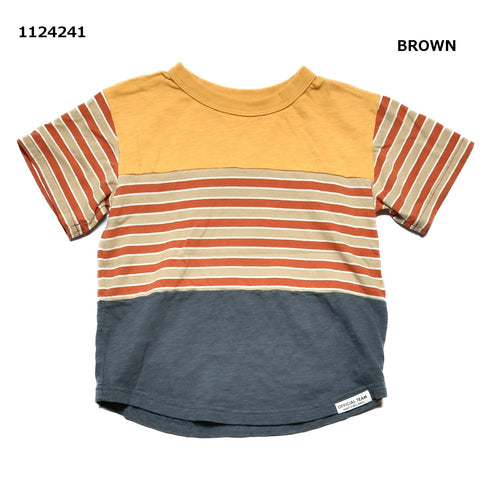 【90~120】スイッチングボーダーTシャツ★1124241子供服 キッズサイズ