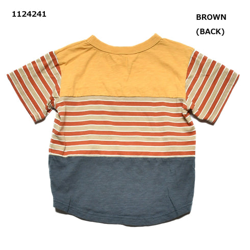 【90~120】スイッチングボーダーTシャツ★1124241子供服 キッズサイズ