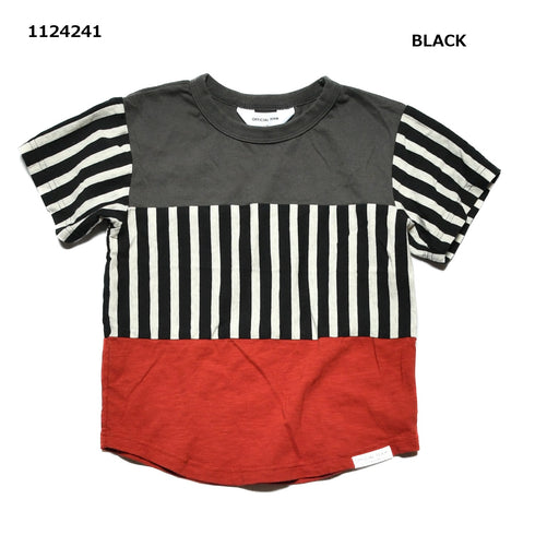 【90~120】スイッチングボーダーTシャツ★1124241子供服 キッズサイズ