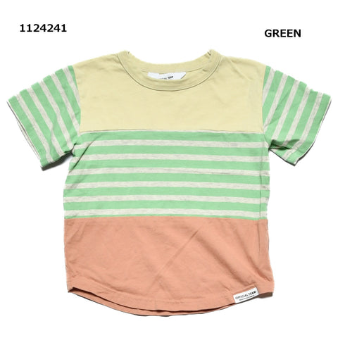 【90~120】スイッチングボーダーTシャツ★1124241子供服 キッズサイズ