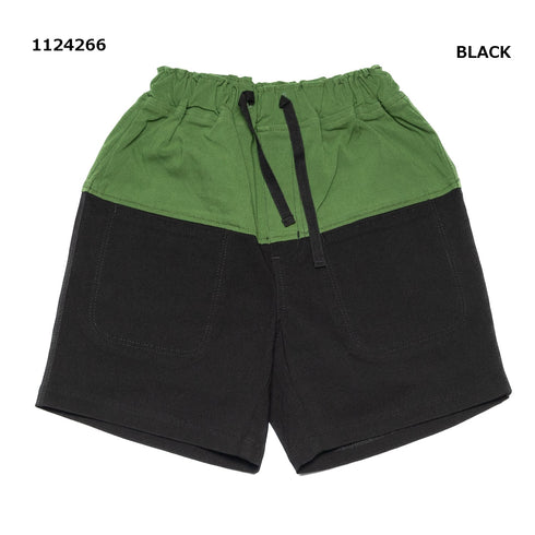 【S/M/L】スーパーストレッチバイカラーハーフパンツ★1124266m 大人サイズ 親子コーデ