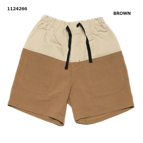 【S/M/L】スーパーストレッチバイカラーハーフパンツ★1124266m 大人サイズ 親子コーデ