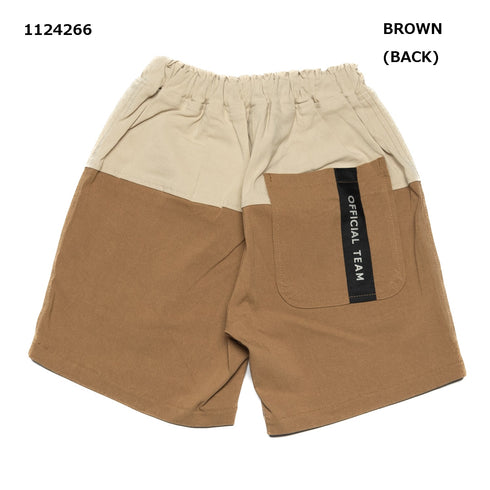 【S/M/L】スーパーストレッチバイカラーハーフパンツ★1124266m 大人サイズ 親子コーデ