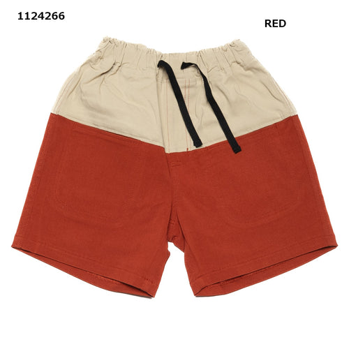 【S/M/L】スーパーストレッチバイカラーハーフパンツ★1124266m 大人サイズ 親子コーデ