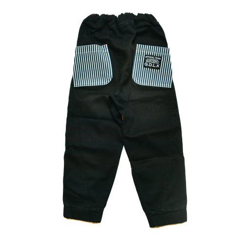 【オフィシャルチーム】ブラックデニムスイッチングジョガーパンツ|90cm~150cm|1125234