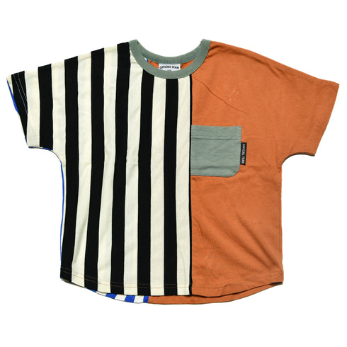 【オフィシャルチーム】ストライプスイッチングドルマンTシャツ|S~L|1125361M