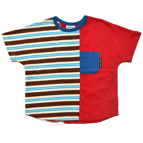 【オフィシャルチーム】ストライプスイッチングドルマンTシャツ|S~L|1125361M