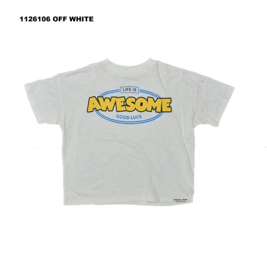 90~150【OFFICIALTEAM】スラブ天竺AWESOMEロゴTシャツ1126106