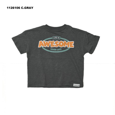 90~150【OFFICIALTEAM】スラブ天竺AWESOMEロゴTシャツ1126106