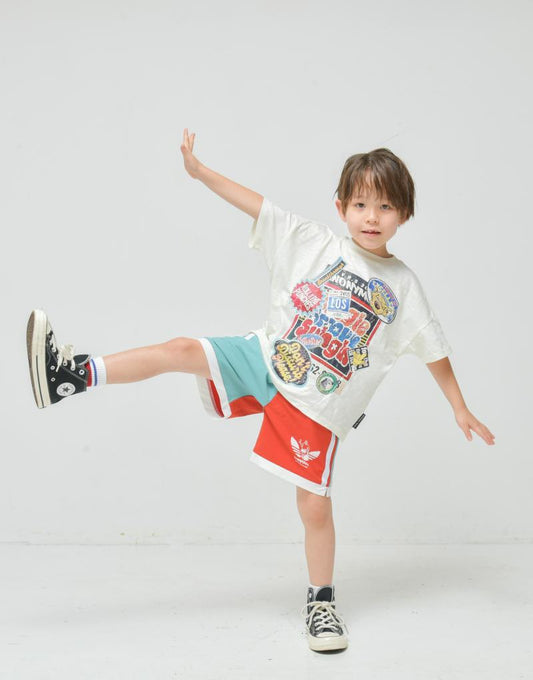 90~150【OFFICIALTEAM】スラブ天竺 ステッカー柄Tシャツ1126120