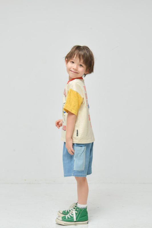 おしゃれしたいけど、走りたい子へ。カットデニムマウンテンショーツ90~150【OFFICIALTEAM】1126253