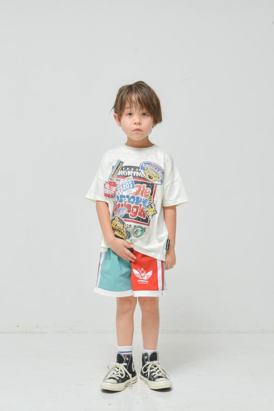 軽い穿き心地で驚くほど伸びる!「プレミアストレッチ」素材で夏の全力疾走をサポート♪90~150【OFFICIALTEAM】プレミアストレッチ”俺やで!”ラインショーツ_1126272