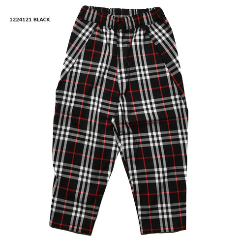 【S/M/L】★オフィシャルチーム★チェック柄タックワイドパンツ(1224121m)