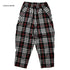 【S/M/L】★オフィシャルチーム★チェック柄タックワイドパンツ(1224121m)
