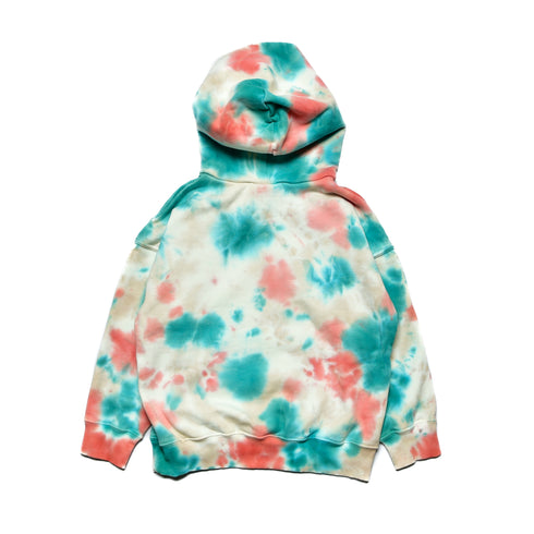 【130~150】★オフィシャルチーム★裏毛タイダイ染めワイドパーカー(1224211j)