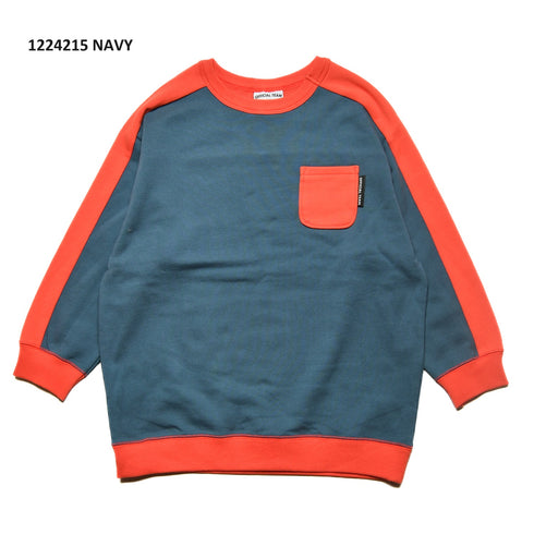 【90~120】★オフィシャルチーム★裏毛2トーンポケットトレーナー(1224215)