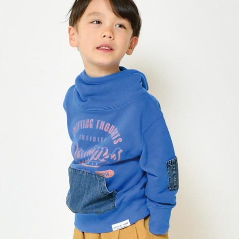 【90~120】★オフィシャルチーム★裏毛デニムポケットパーカー(1224233)