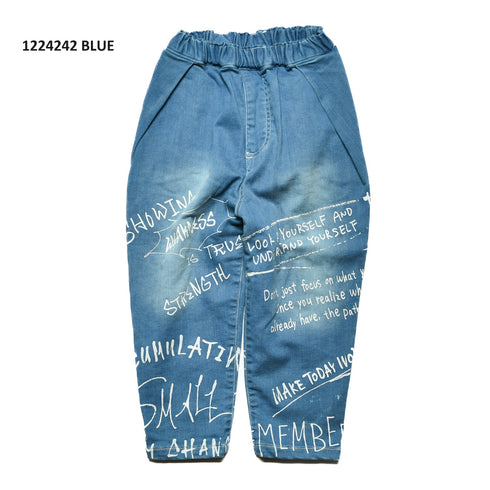 【90~120】★オフィシャルチーム★プレミアコットンデニムワイドパンツ(1224242)