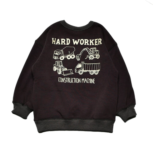 【90~120】★オフィシャルチーム★シャギー裏毛 働く車トレーナー(1224275)