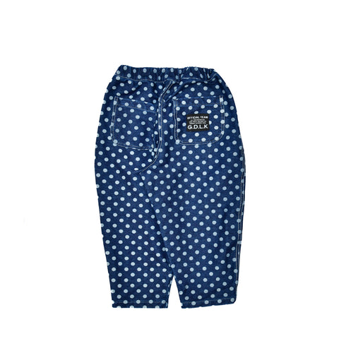 子供服【オフィシャルチーム】 ドット柄デニムワイドパンツ 90㎝~150㎝ 1225146