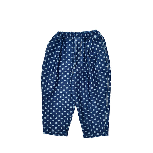 子供服【オフィシャルチーム】 ドット柄デニムワイドパンツ 90㎝~150㎝ 1225146