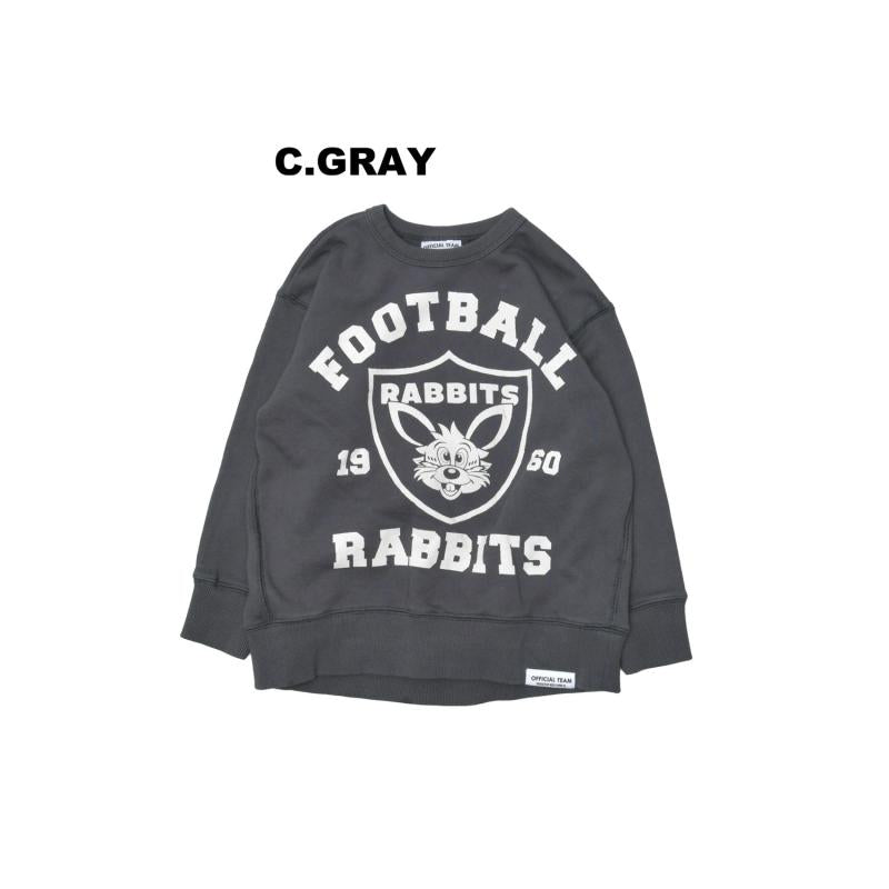 S/M/L【OFFICIALTEAM】30/10 裏毛 FOOT BALL ウサギ トレーナー1226243m