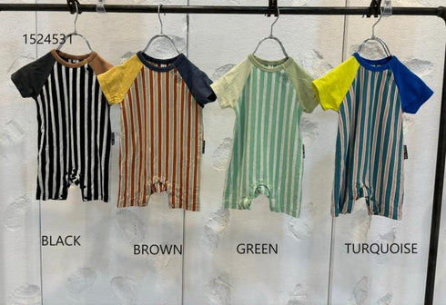 【70/80】ストライプドッキングロンパース 1524531