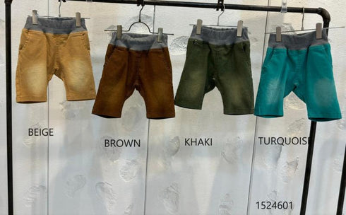 【90~120】カラーデニムハーフサルエルパンツ 1524601