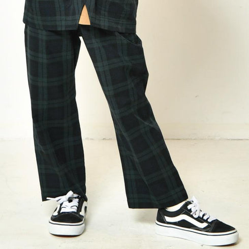 【90~120】チェック柄ワイドパンツ1524911