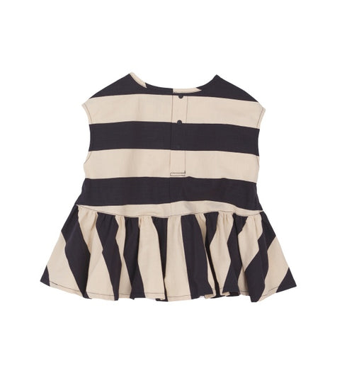 【NEEDLE WORKS】2123713(90cm~120cm)ストライプペプラムノースリーブトップ★