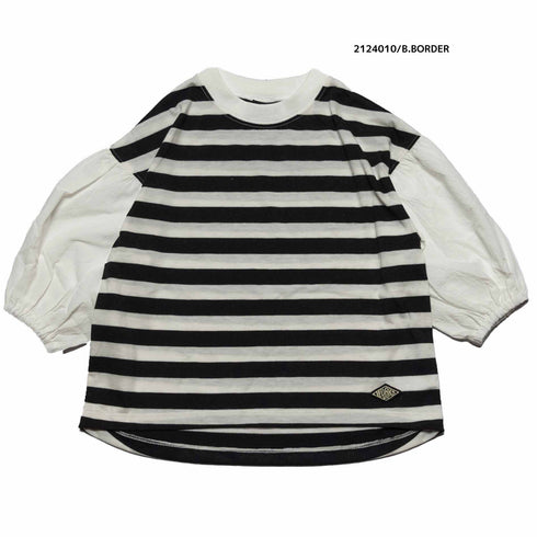 【90~120】 T/C天竺袖ローン8分袖Tシャツ★2124010★キッズサイズ 子供服