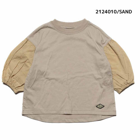 【90~120】 T/C天竺袖ローン8分袖Tシャツ★2124010★キッズサイズ 子供服