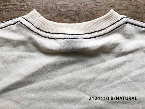 シンプルで新感覚オシャレ♪【130~150】 天竺袖ワッペンTシャツ ★2124110j★キッズサイズ 子供服