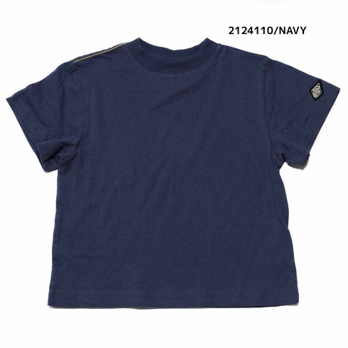 【90~120】 天竺袖ワッペンTシャツ ★2124110★キッズサイズ 子供服