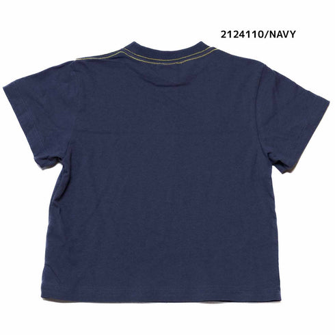 【S/M】 天竺袖ワッペンTシャツ ★2124110w★大人サイズ 親子コーデ