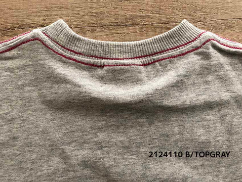 シンプルで新感覚オシャレ♪【130~150】 天竺袖ワッペンTシャツ ★2124110j★キッズサイズ 子供服