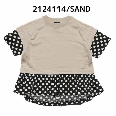 【90~120】 T/C天竺レイヤードTシャツ ★2124114★キッズサイズ 子供服